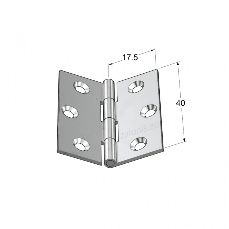 NICKEL PLATED BRASS FLAT HINGE 40x35 ITALY